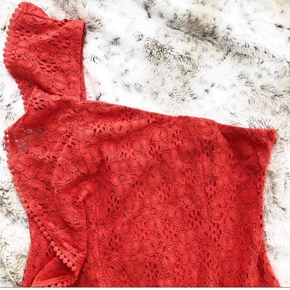 Cupcakes and Cashmere Burnt Red One Shoulder Dress - Picture 7 of 9